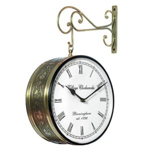 BLISSFUL24 PREMIUM Victoria Station Inspired Double-Sided Metal Wall Clock |
