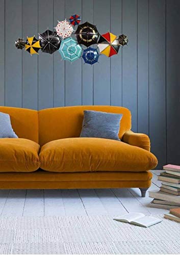 BLISSFUL24 PREMIUM Vibrant Umbrella Décor Metal Wall Art | Large 3D Handcrafted Colorful Wall Sculpture for Living Room & Gallery | 61 x 26 Inches - Image 3