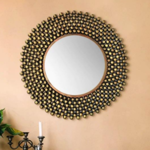 BLISSFUL24 PREMIUM Artisan Handcrafted Sunburst Ball Mirror