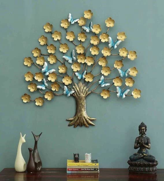 BLISSFUL24 PREMIUM "Ethereal Breeze" Gilded Tree & Butterfly Wall Art