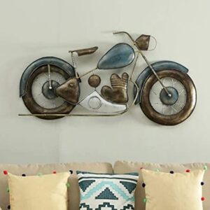 BLISSFUL24 PREMIUM Vintage Motorcycle Metal Wall Art | Large 3D Handcrafted Industrial Bike Wall Sculpture for Home, Office & Cafe Decor | Antique Finish