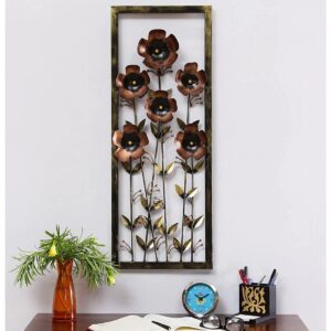 BLISSFUL24 PREMIUM W003 Daisy Panel Tin(A) Rustic Floral Metal Wall Sculpture