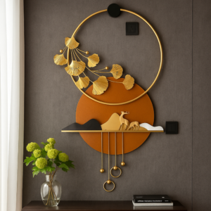 Luxury & Branding Focused BLISSFUL24 PREMIUM Exclusive: LUSS DECOR Artistic Metal Wall Masterpiece | 48" Vertical Iron & Steel Geometric Nature Landscape