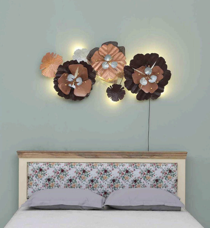 BLISSFUL24 PREMIUM "Radiant Bloom" Quad-Flower LED Wall Art