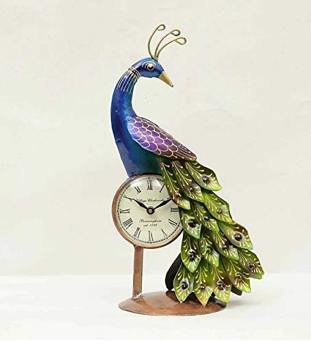 BLISSFUL24 PREMIUM "Regal Chronos" Peacock Tabletop Clock