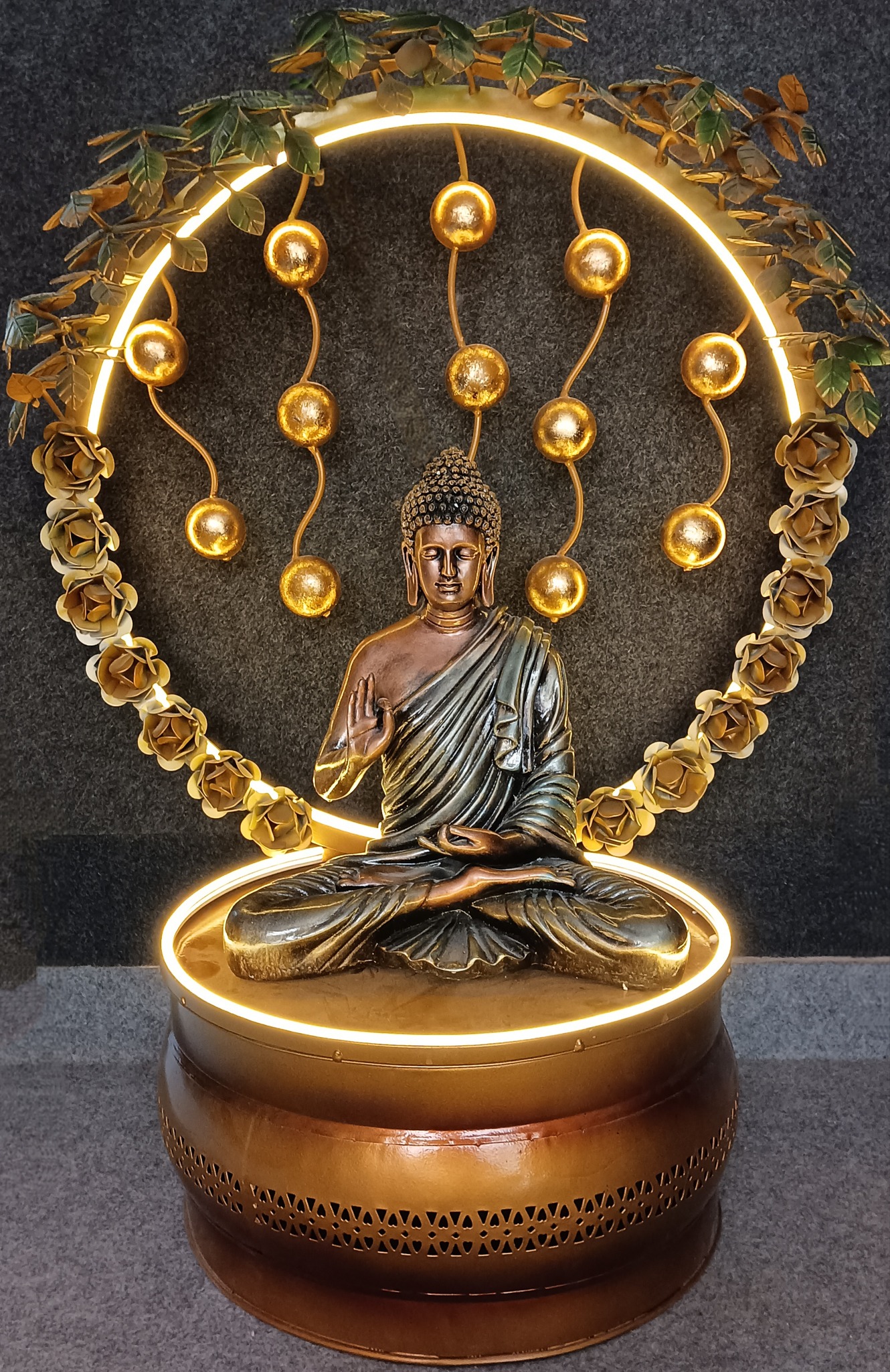 BLISSFUL24 PREMIUM "Everlasting Bloom" Rose Halo Budha