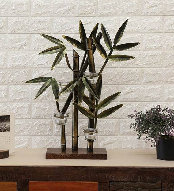 BLISSFUL24 PREMIUM "Zen Forest" Bamboo Tea Light Sculpture