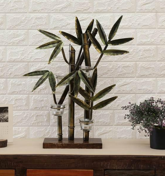 BLISSFUL24 PREMIUM "Zen Forest" Bamboo Tea Light Sculpture - Image 3