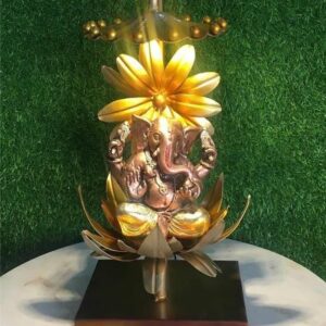BLISSFUL24 PREMIUM "Gilded Ganpati" Divine Flower Aashan