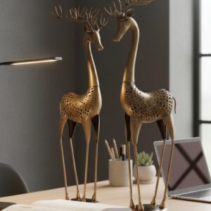 BLISSFUL24 PREMIUM "Ethereal Heights" Filigree Deer Statuette Set