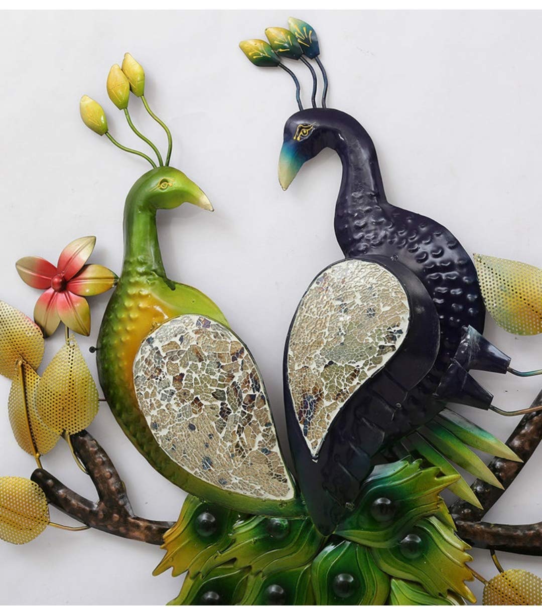 BLISSFUL24 PREMIUM LED-Illuminated Double Peacock Wall Art - Image 4