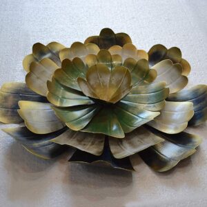 BLISSFUL24 PREMIUM Marigold Flower – Handcrafted Metallic Layered Bloom Wall Sculpture (24" x 24")