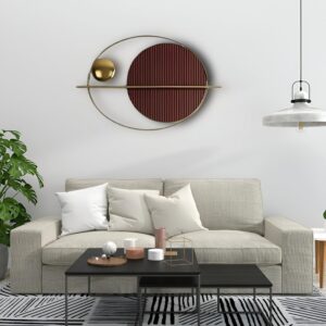 BLISSFUL24 PREMIUM Banofee Decor (SP003) Luxury Metal & MDF Wall Art - 39-Inch Abstract Geometric Sculpture with Fluted Texture for Modern Living Room & Dining Decor