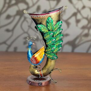 BLISSFUL24 PREMIUM "Regal Plumage" Artisan Peacock Vase