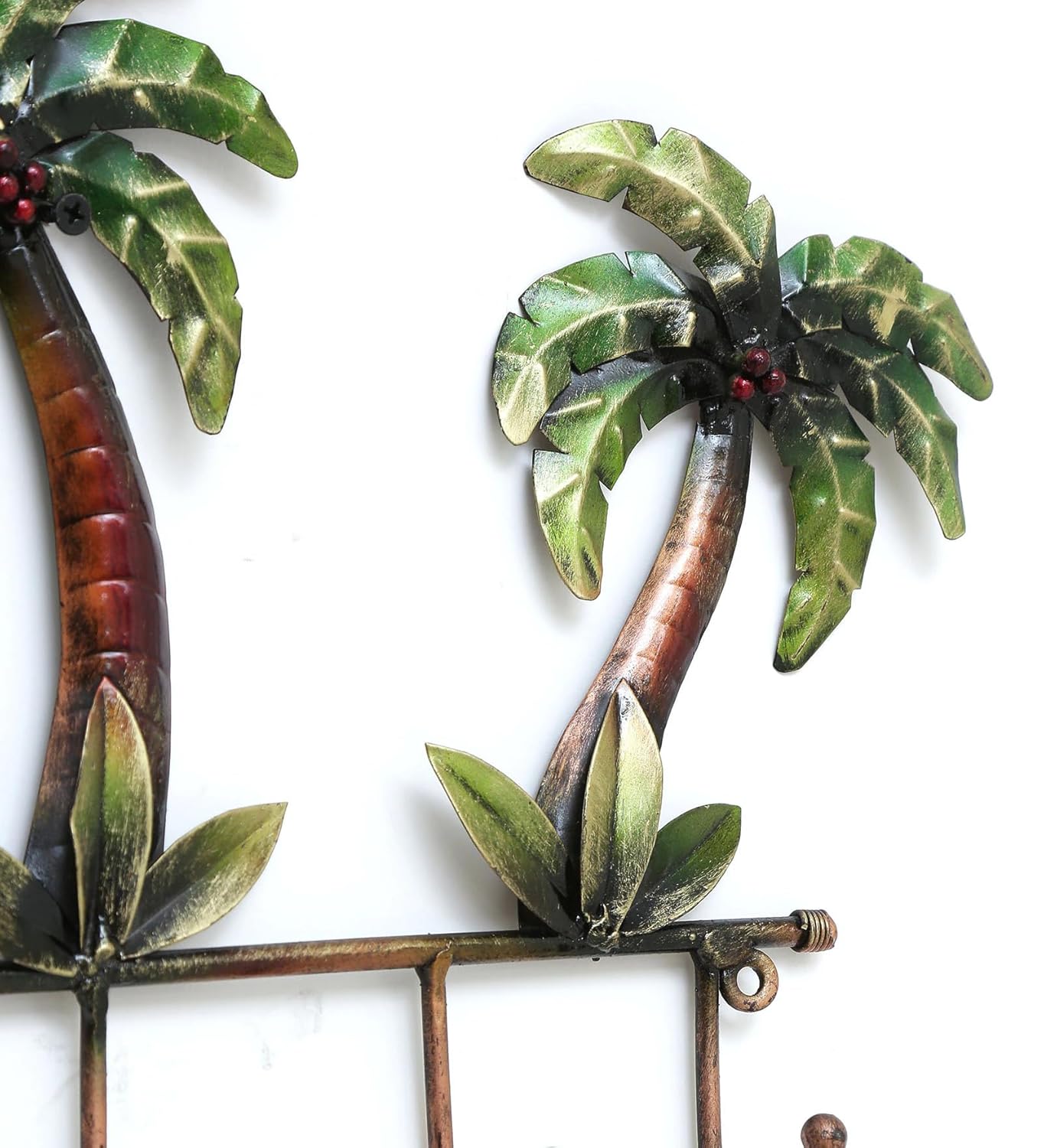BLISSFUL24 PREMIUM Coco Tree Hook – Handcrafted Tropical Iron Palm Tree Wall Mount Key Holder with 5 Hooks ($18 \times 12$ Inches) - Image 4