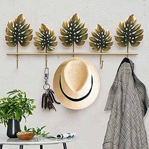 BLISSFUL24 PREMIUM Palm Leaf Hook – Handcrafted Tropical Monstera Iron Wall Mount Key Holder with 5 Hooks (23" x 10.5") - Image 4