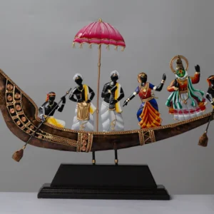 BLISSFUL24 PREMIUM "Vibrant Voyage" Kathak Kerala Boat Sculpture