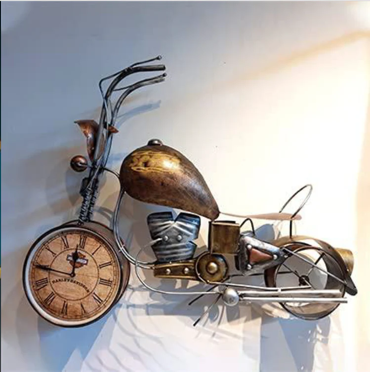 BLISSFUL24 PREMIUM Sports Bike Wall Clock Handcrafted Vintage Iron Sports Bike Small – Wall Decor Sculpture - Image 2