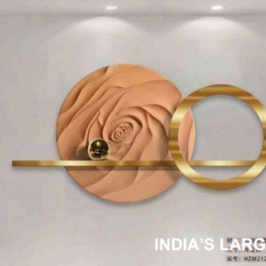 BLISSFUL24 PREMIUM Binco Decor (SP345) Luxury Iron & Steel Wall Art - Modern 3D Floral Rose & Geometric Ring Sculpture for Contemporary Home Decor