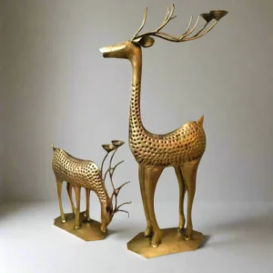 BLISSFUL24 PREMIUM "Golden Glade" Perforated Reindeer Sculpture Set