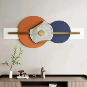 BLISSFUL24 PREMIUM Aproct Decor (SP001) Modern Metal & MDF Wall Art - 47-Inch Abstract Geometric Sculpture with Marble Texture for Luxury Living Room & Office