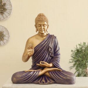 BLISSFUL24 PREMIUM "Royal Serenity" Blue & Gold Buddha Statuette