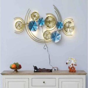 Blissful24 Ixora Turquoise LED Iron Wall Decor – Modern Luxury Design