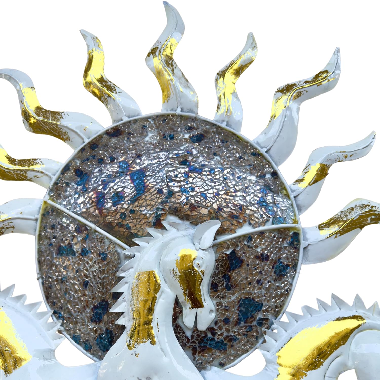 Blissful24 Sun Horses White Small Metal Wall Art (45x22 Inch) – Luxury 7 Running Horses Wall Décor for Living Room, Bedroom & Office | Model W172 (D) - Image 6