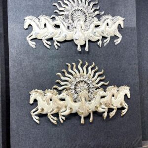 Blissful24 Frankel Horse Small White Metal Wall Art (45x22 Inch) – Luxury 7 Running Horses Wall Décor with LED Backlight for Living Room, Bedroom & Office |